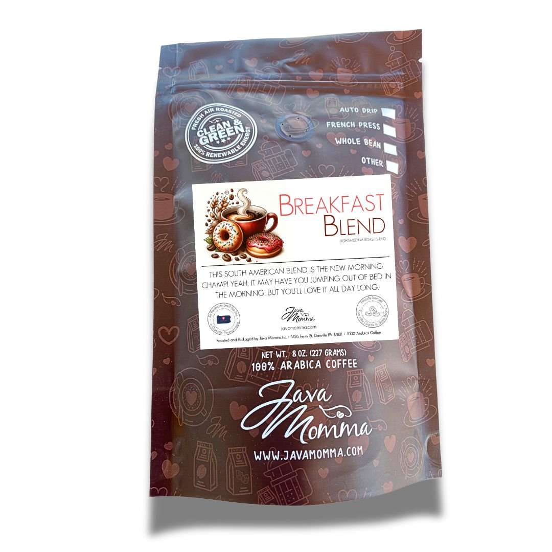 Breakfast Blend Coffee - South American Light/Medium Roast Blend - Java Momma