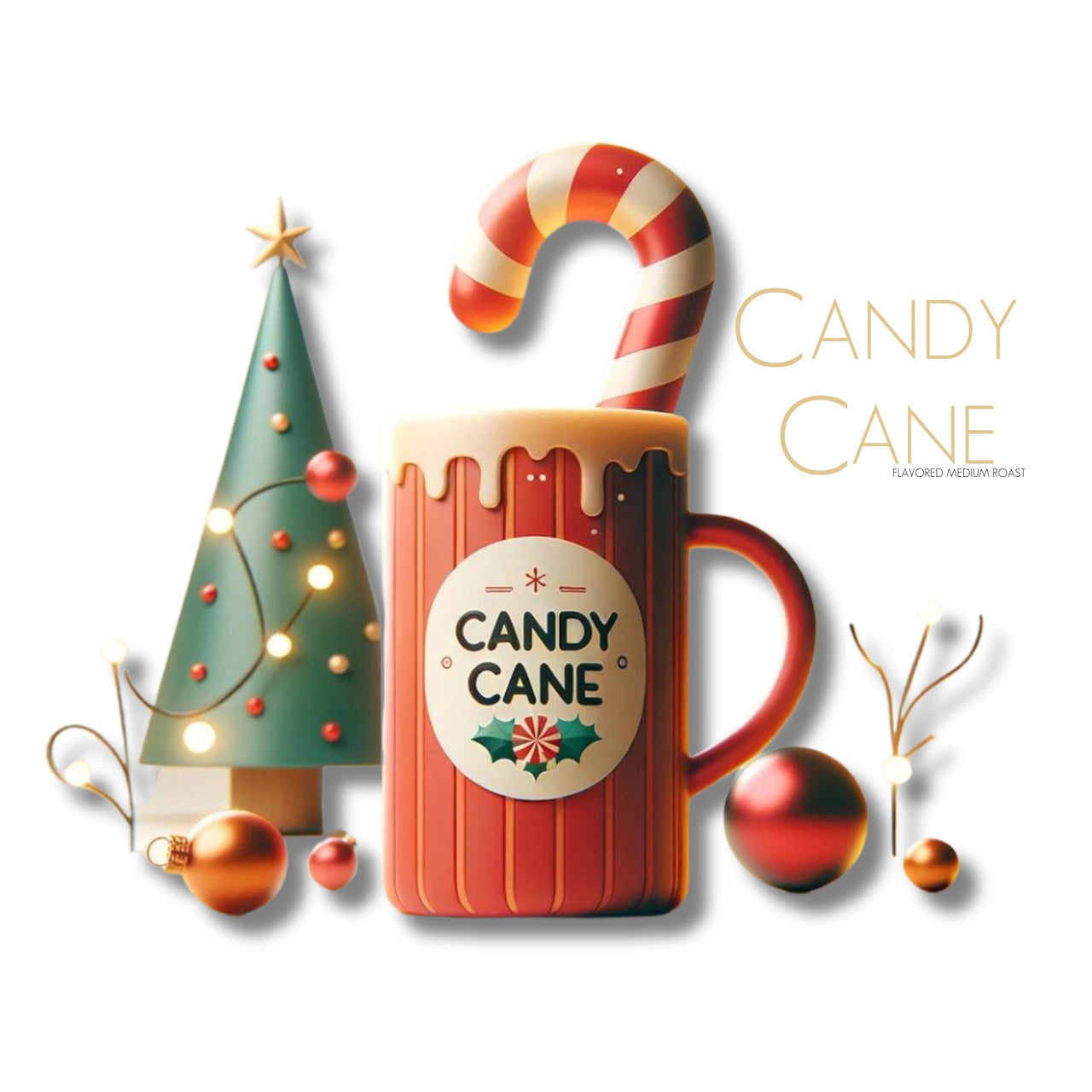 Candy Cane Flavored Coffee - Medium Roast Brazilian Single Origin - Java Momma