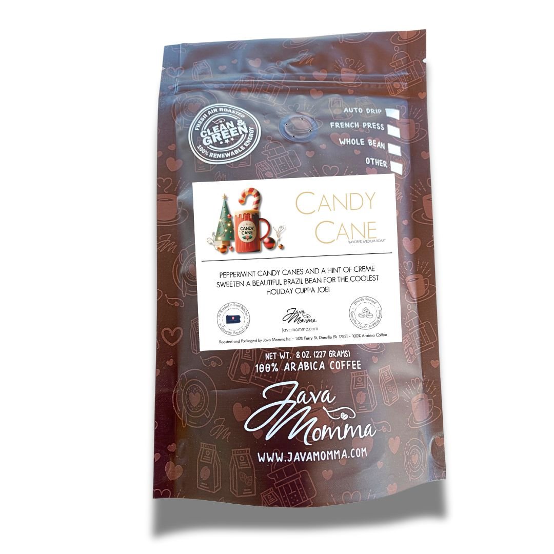 Candy Cane Flavored Coffee - Medium Roast Brazilian Single Origin - Java Momma