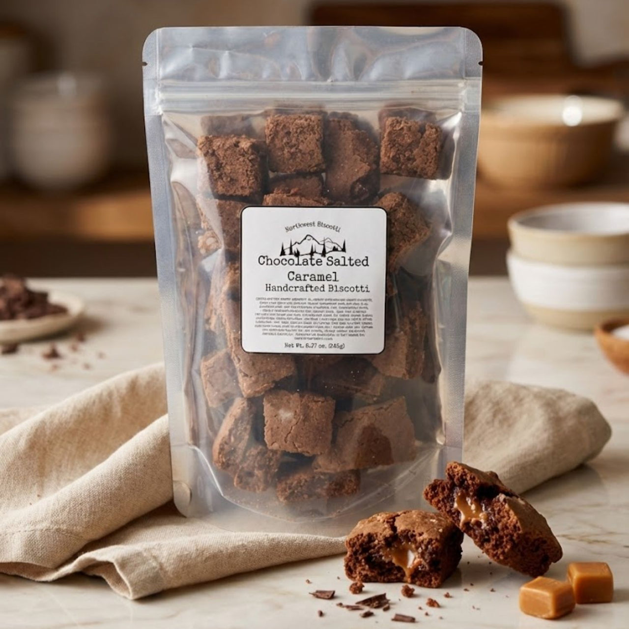 Chocolate Salted Caramel Biscotti Bites – Share If You Dare