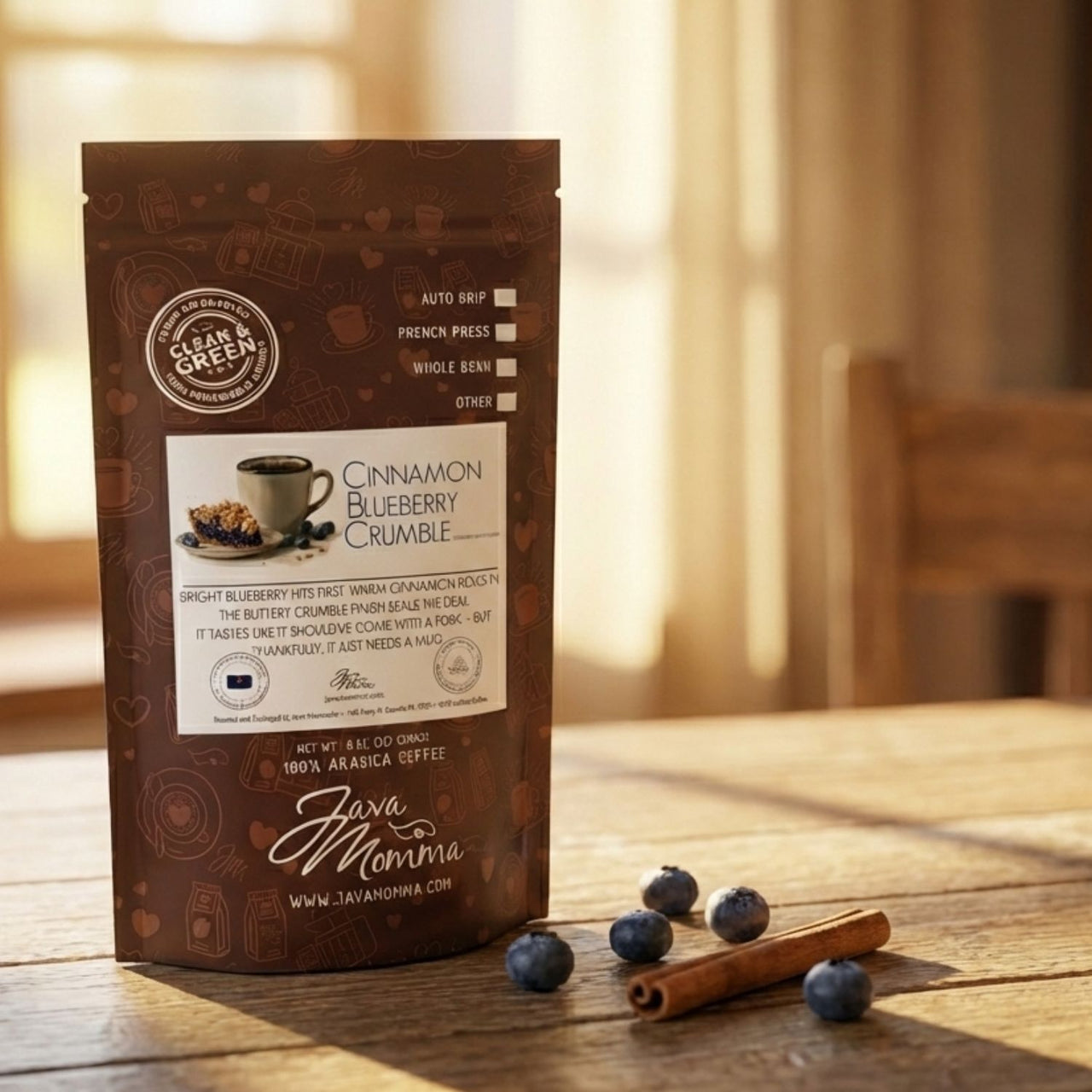 Java Tea Cinammon Cinnamon Blueberry Crumble Coffee | Java Momma