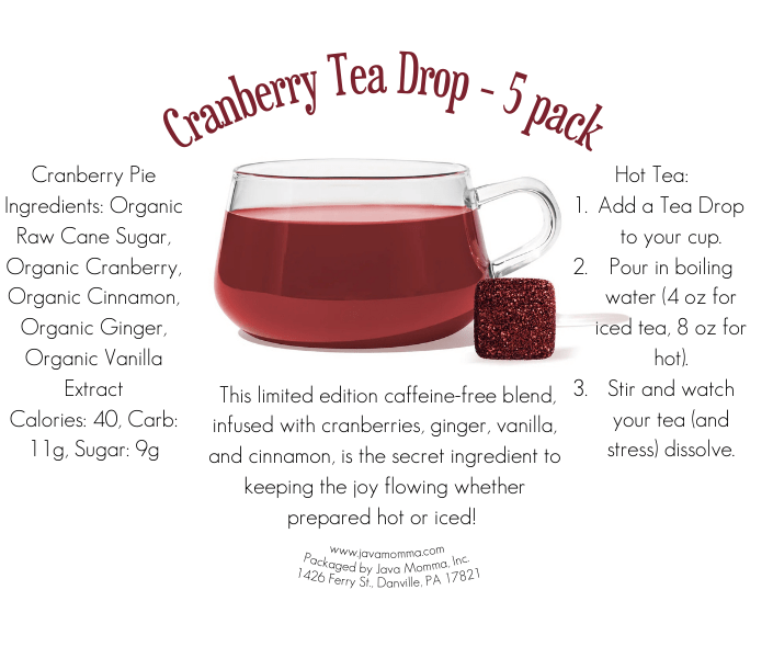 Cranberry Pie Tea Drop - 5 pack - Java Momma