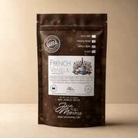 Thumbnail for Java Momma French Vanilla Flavored Coffee bag on a warm neutral surface