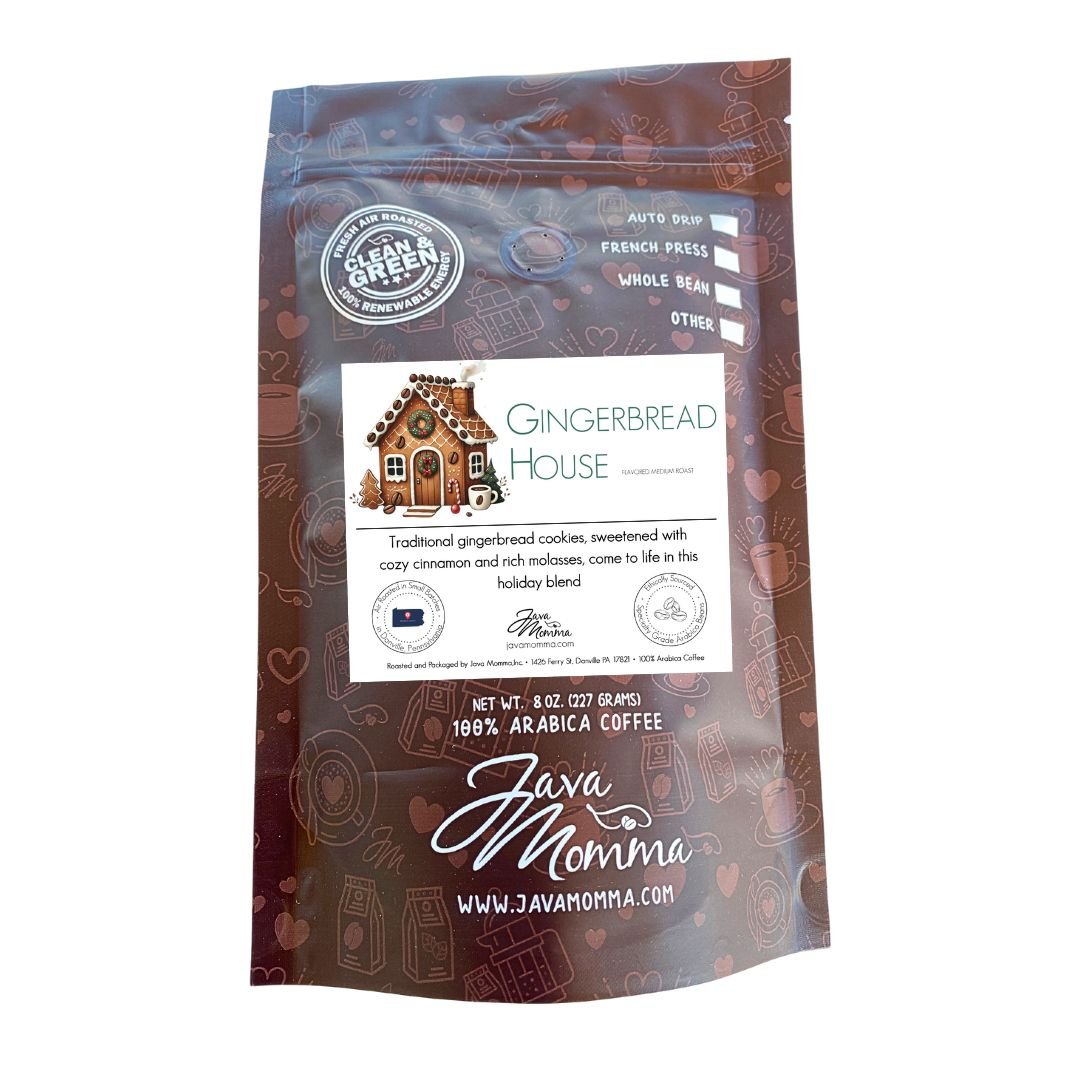 Gingerbread House Flavored Coffee - Medium Roast Brazilian Single Origin - Java Momma