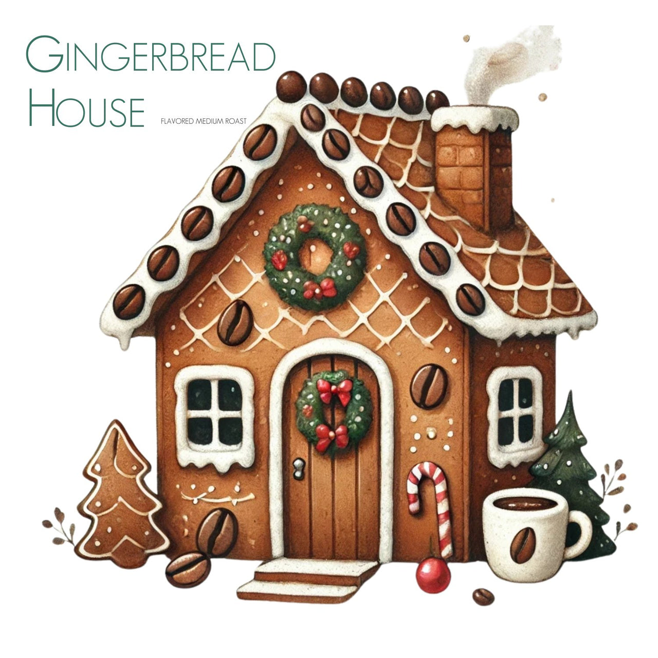 Gingerbread House Flavored Coffee - Medium Roast Brazilian Single Origin - Java Momma