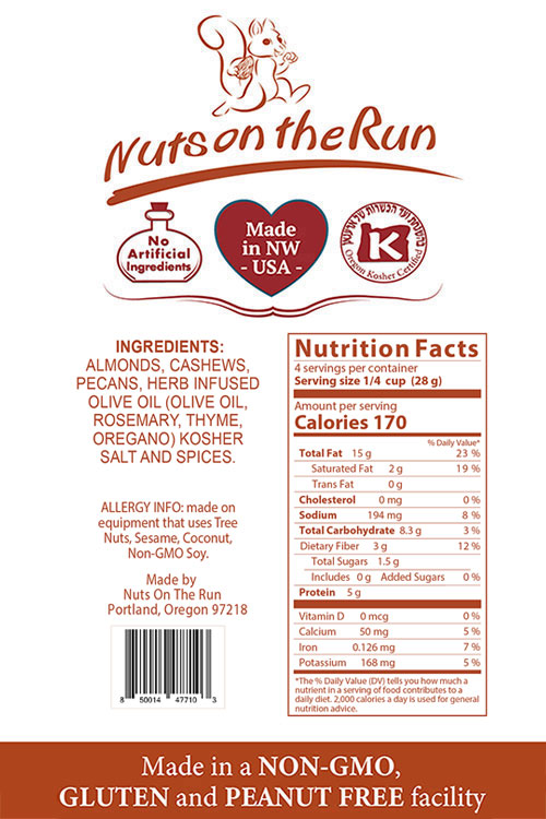 Italian Herb Nuts - Nuts on the Run