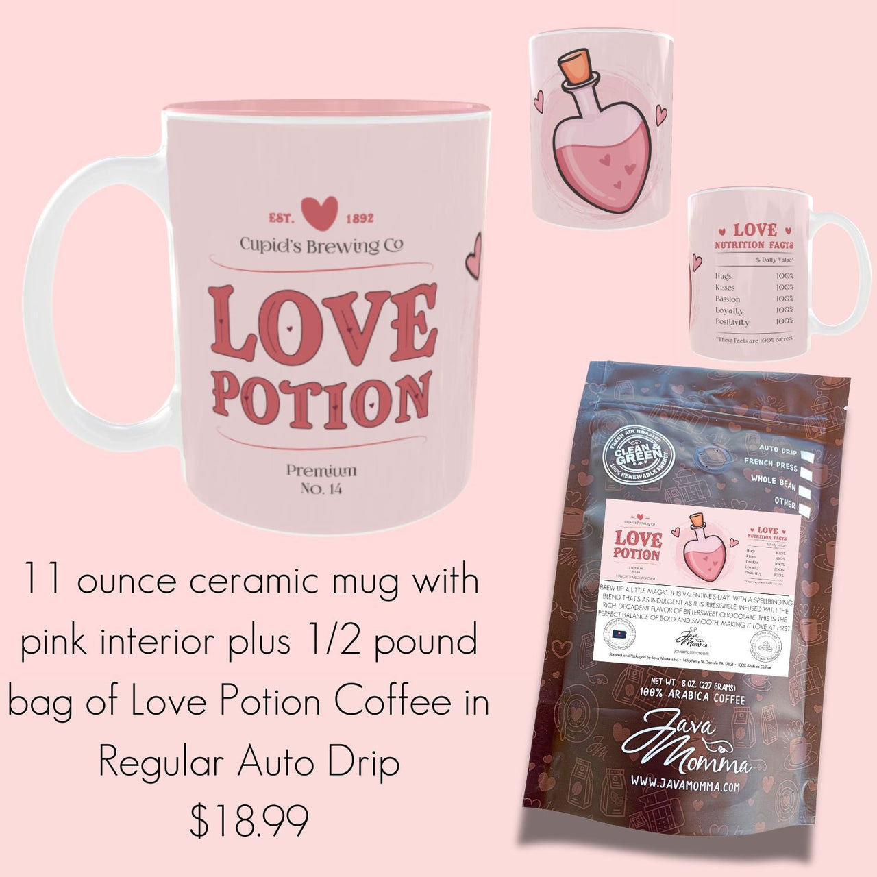 Love Potion Valentine’s Gift Set – Mug & Coffee Duo - Java Momma