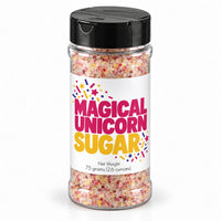 Thumbnail for Magical Unicorn Sugar Sprinkle in a clear jar showcasing vibrant colored sugar for whimsical baking.