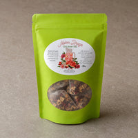 Thumbnail for Melon Rouge Green tea package with a label on a brown background