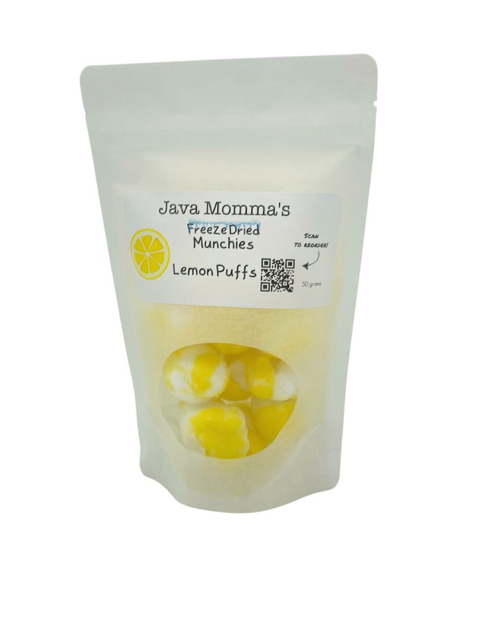 Java Jiant 2 Giant Lemon Puffs – Freeze-Dried Sour Lemon Candy with an Extra Crunch ...