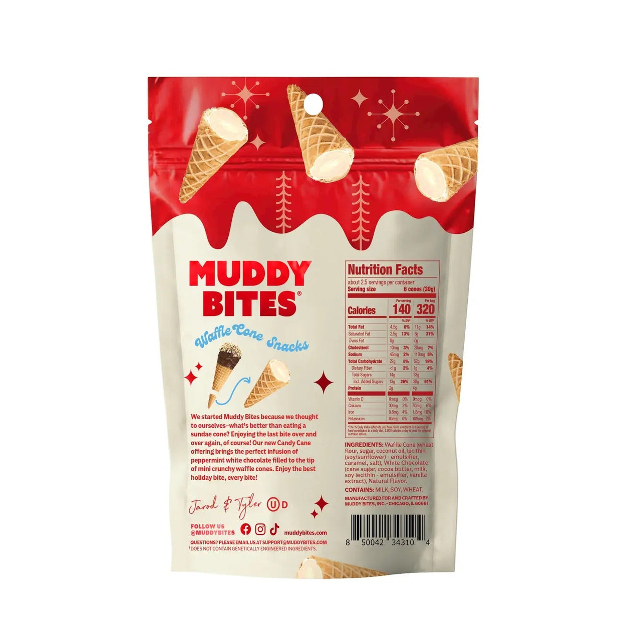 Muddy Bites Candy Cane Waffle Bites - Java Momma