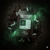 Thumbnail for No Good Deed Coffee package with a dark background and green accents