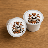 Thumbnail for nuts about you flavored coffee kcups on wooden surface
