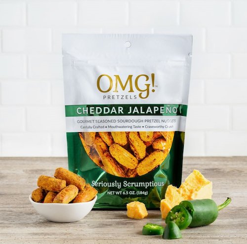 OMG Pretzels - Cheddar Jalapeno Sourdough Pretzel Nuggets - Java Momma