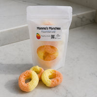 Thumbnail for Packaged candy with 'Momma's Munchies' branding on a marble surface