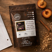 Thumbnail for Plum Crumble Coffee | Momma's Picks bag with juicy plum, warm spice, and cozy vibes on a wooden table.