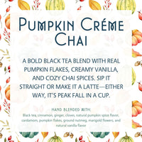 Thumbnail for Pumpkin Crème Chai 🎃 – Bold Black Tea with Real Pumpkin & Spices