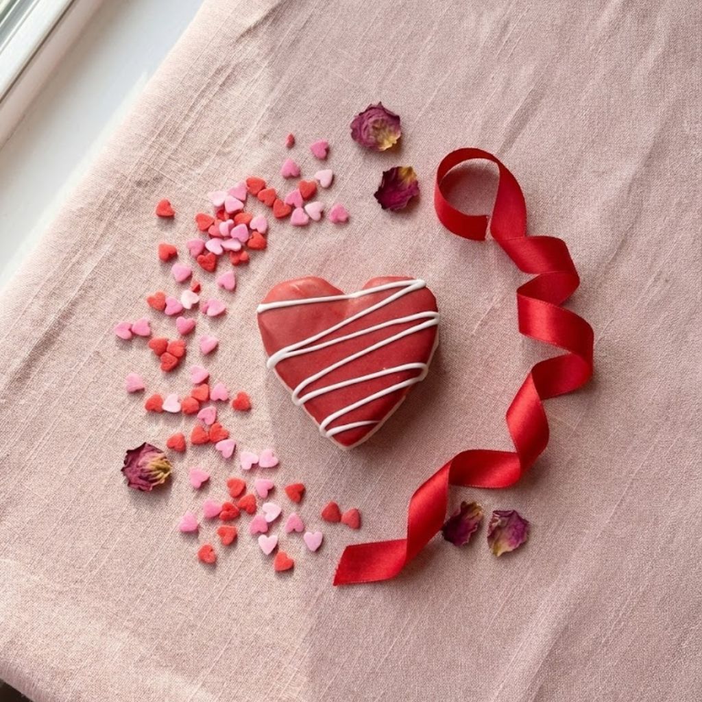 Red Chocolate Heart Marshmallow Topper