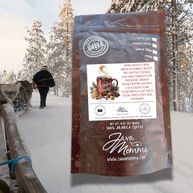 Reindeer Tracks Coffee – Chocolate & Peanut Butter Holiday Blend