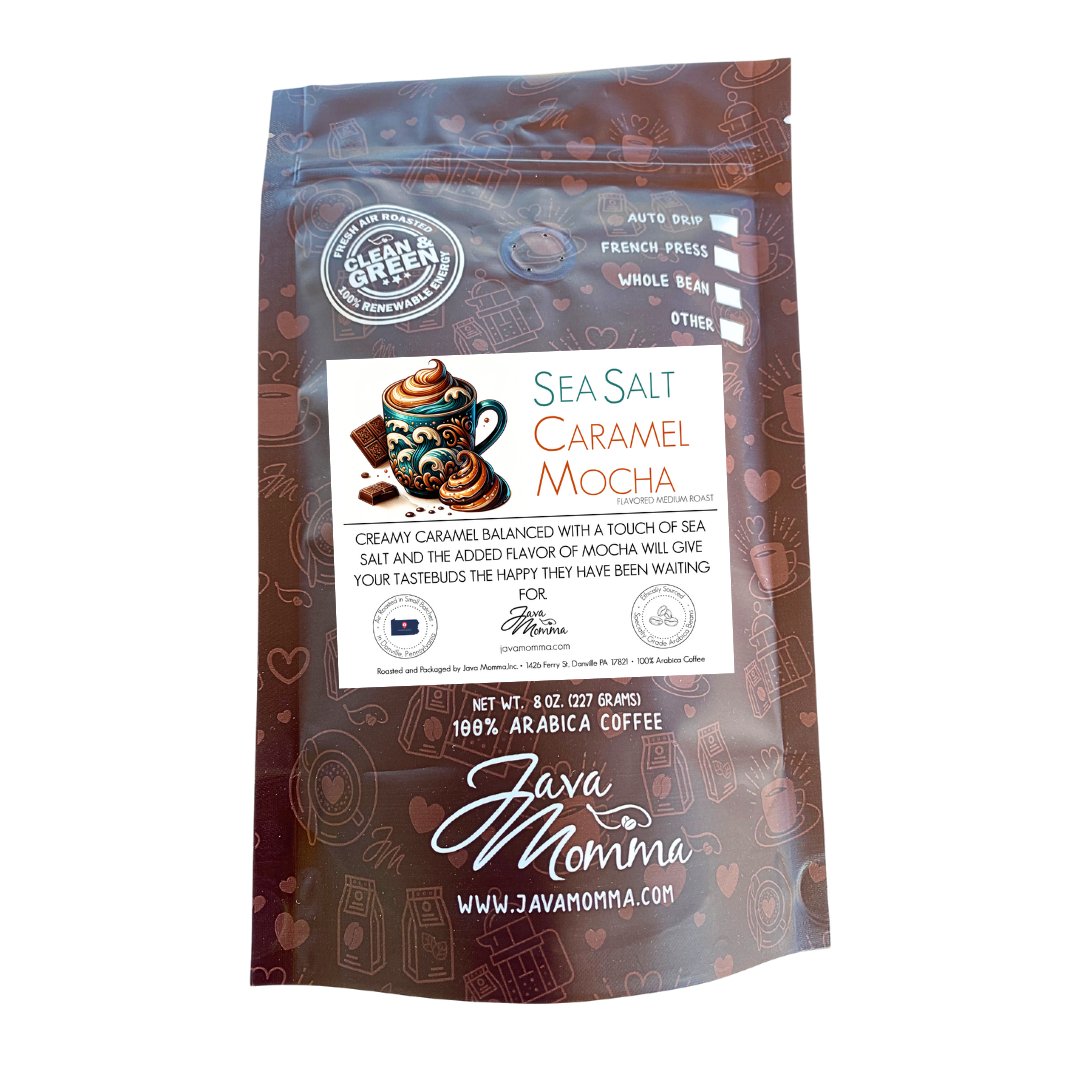 Sea Salt Caramel Mocha Flavored Coffee - Java Momma