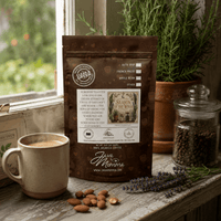 Thumbnail for Season of the Witch Flavored Coffee bag with coffee mug and almonds, perfect for cozy mornings.