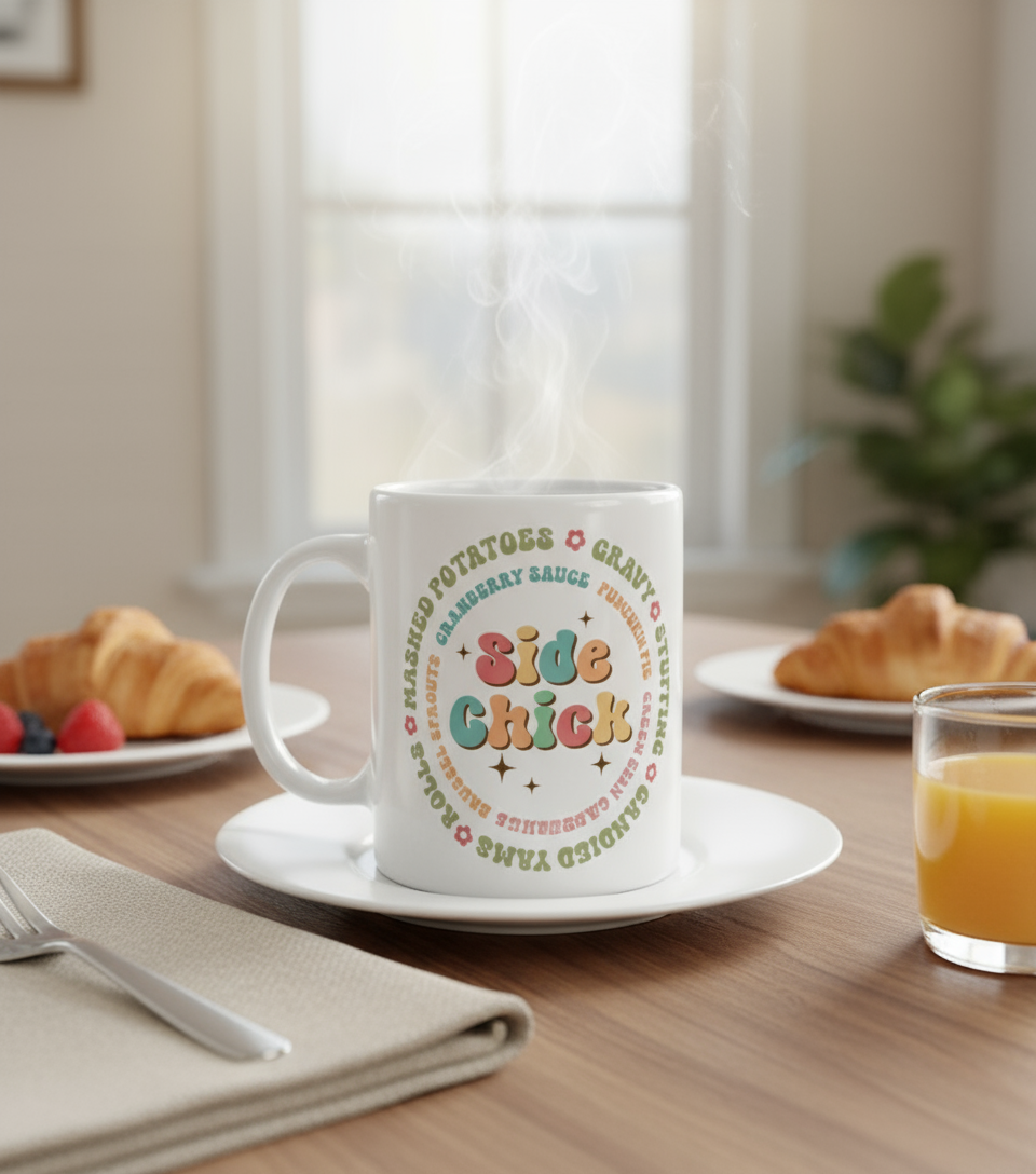 Side Chick Mug – Funny Thanksgiving Coffee Cup