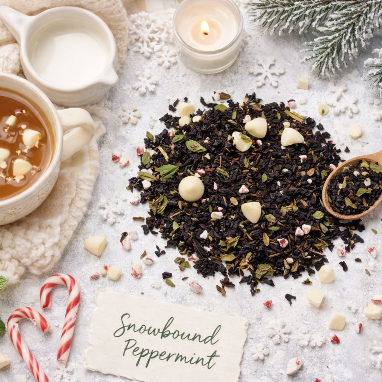 Snowbound Peppermint Black Tea ❄️ – Cozy Mint, White Chocolate & Vanilla Bliss