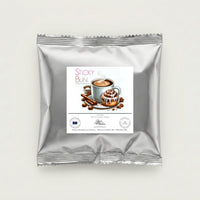 Thumbnail for Silver package of 'Sticky Bun' with a coffee cup and bun illustration on a white background