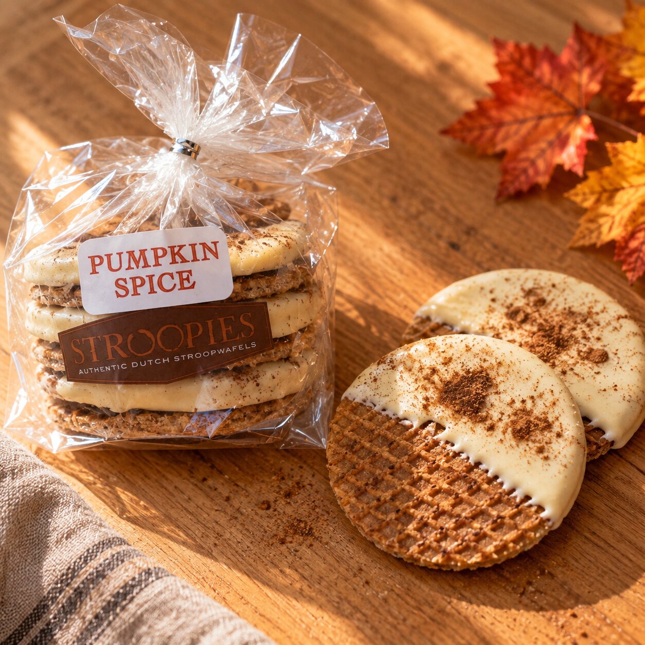 White Chocolate Pumpkin Spice Stroopies - 6 pack