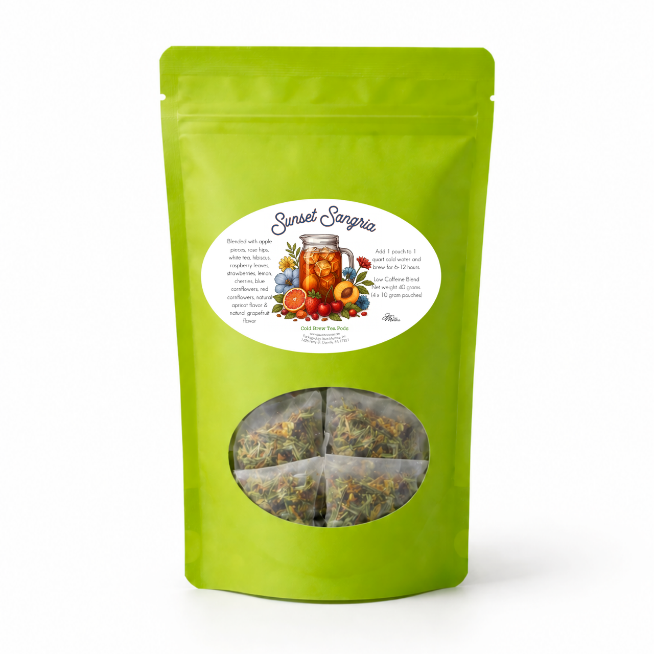 Sunset Sangria Cold Brew Tea Pods – Fruity White Tea with Apricot, Grapefruit & Garden Vibes