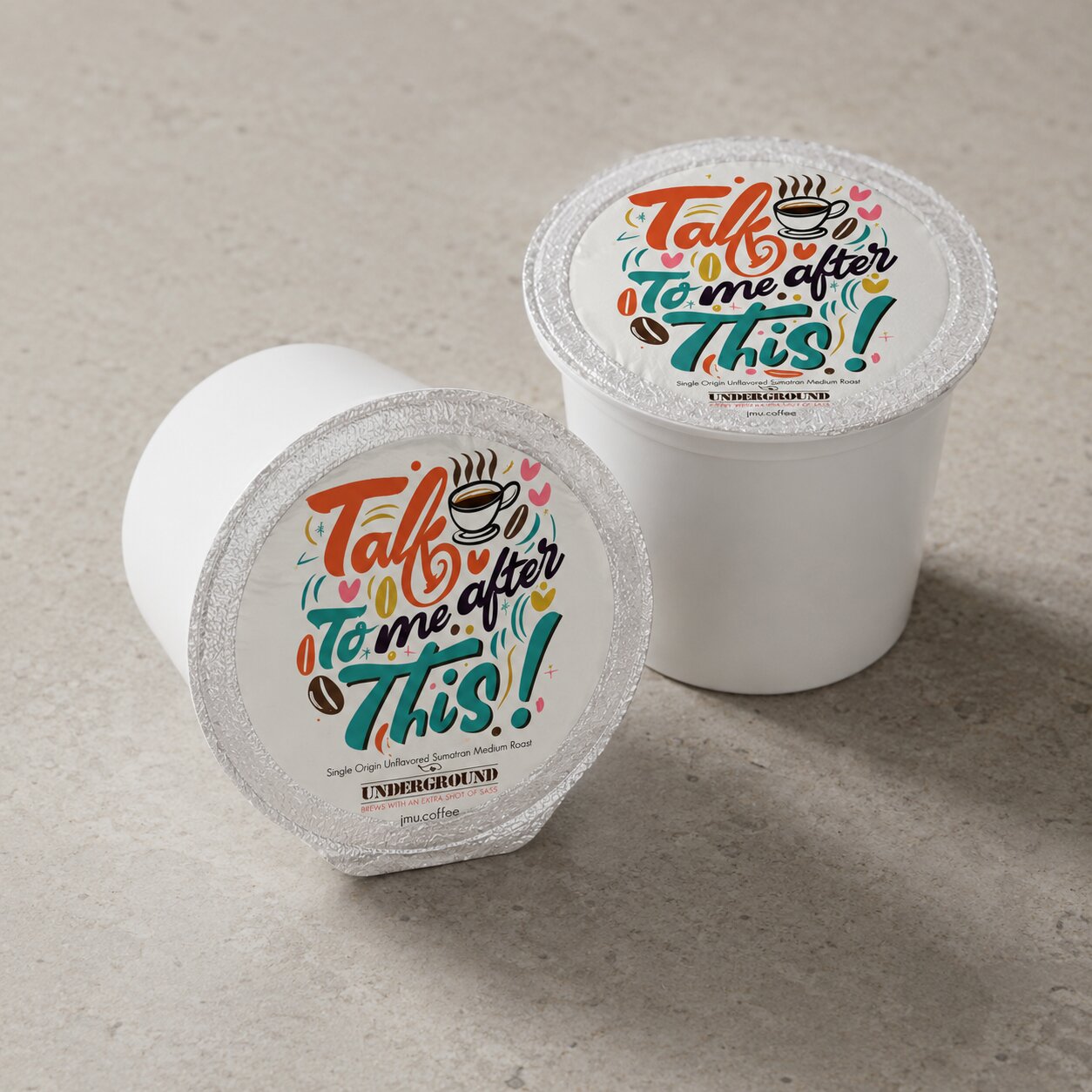 Two Java Momma Talk to Me After This single-serve coffee pods on a kitchen counter