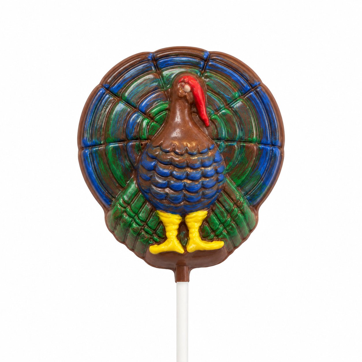 Turkey with Tail Pollylop® — Chocolate Lollipop - Sensational Sweets