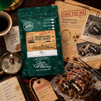 Thumbnail for Unidentified Fried Object Coffee | Momma's Picks bag displayed with evidence and tasting notes, showcasing its unique flavor profile.