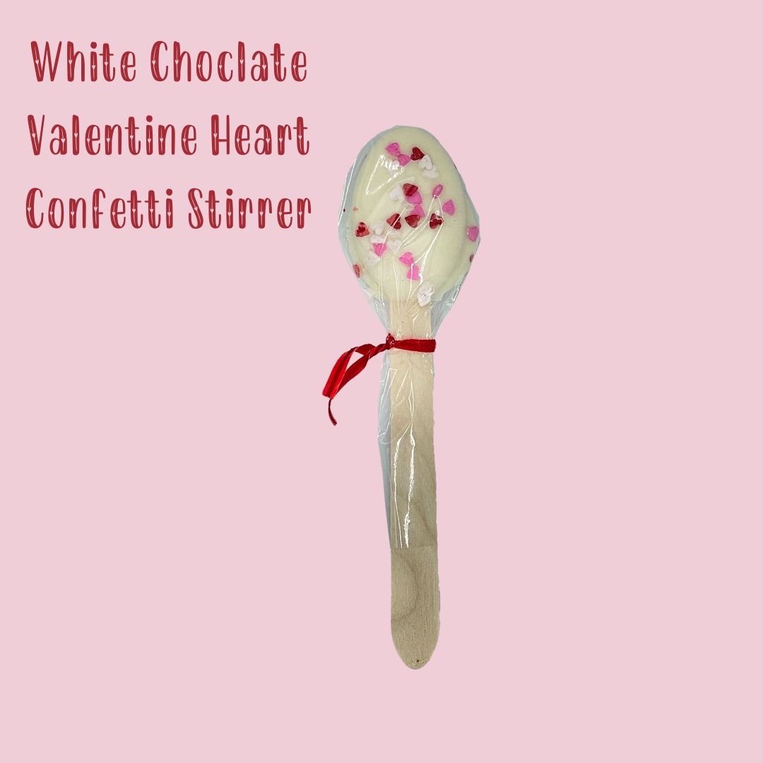 Valentine Heart Confetti Stirrers - White Chocolate - Java Momma