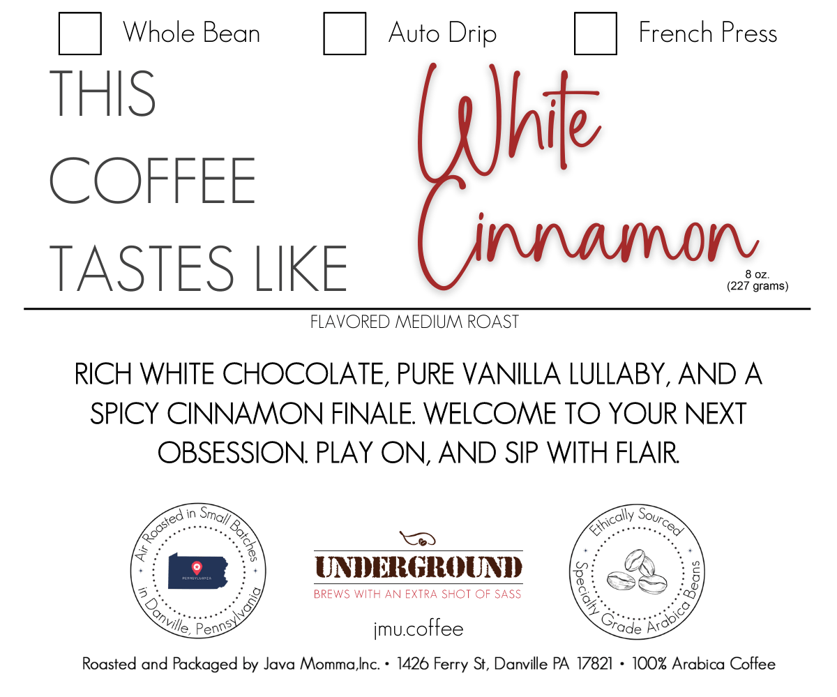 White Cinnamon Flavored Coffee - Java Momma