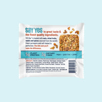 Thumbnail for YES Bar packaging with text and ingredients on a light blue background